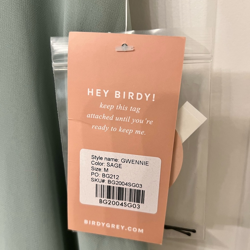 NWT Birdy Grey Gwennie Dress Sage No Slit (Medium) - Picture 8 of 10